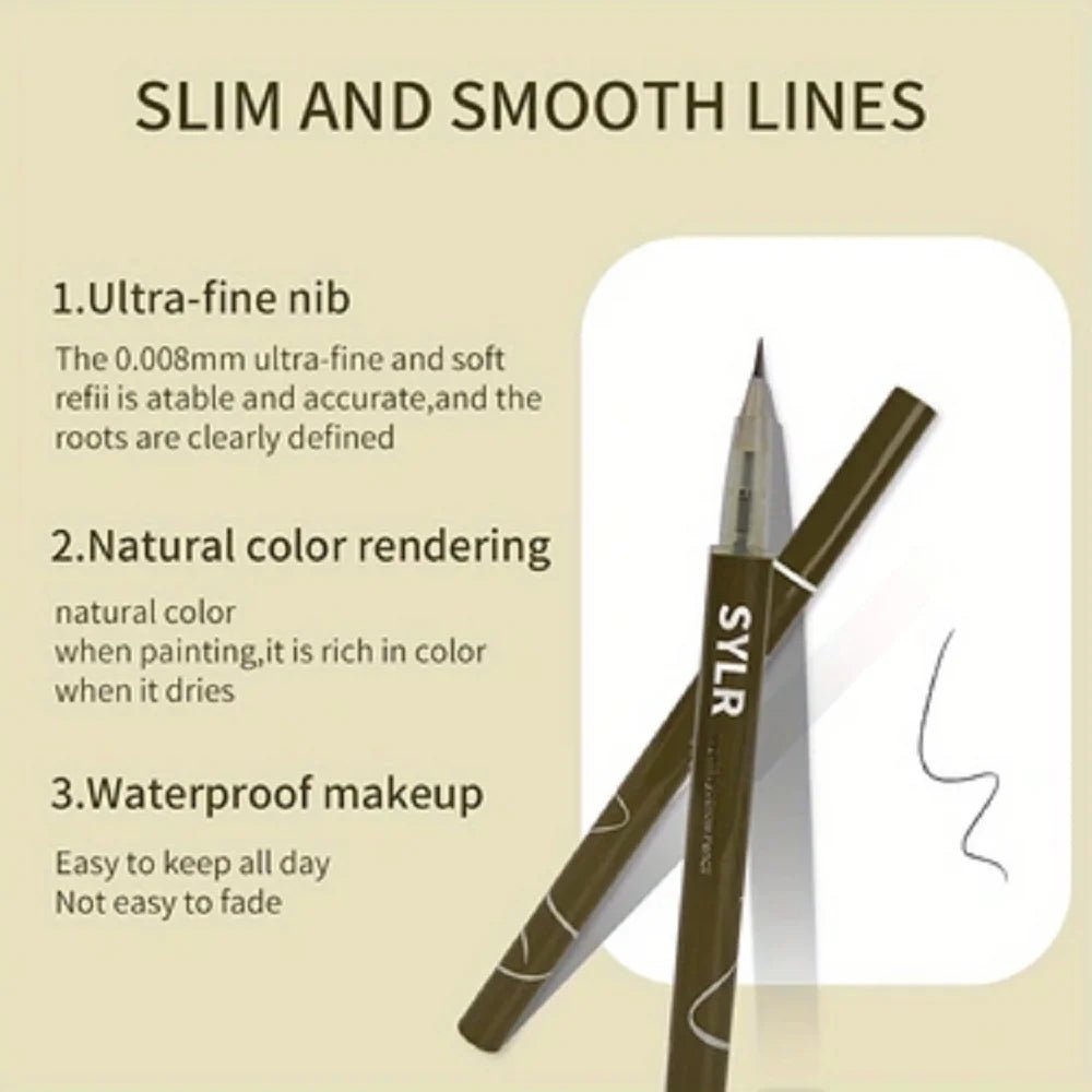 0.008mm Ultra Fine Eyebrow Pen Long Last Smudge Proof Waterproof Sweat - Proof High Pigmented Easy Applying Liquid Eye Brow Pencil - Walmarkettt.com