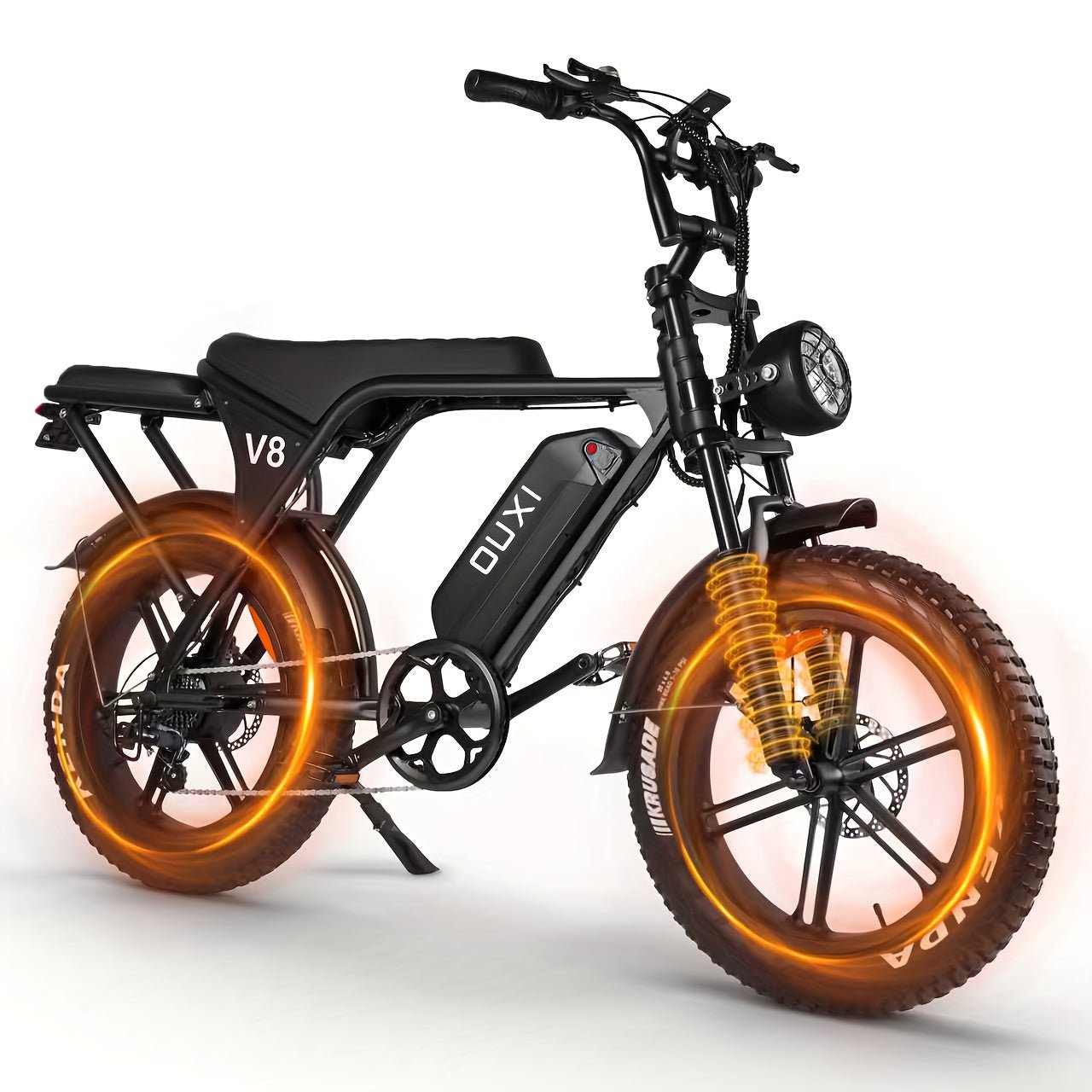 1 - Pedal /Electric Bike - Heavy - Duty All - Terrain 20" Tire Electric Mountain Bike with 740W Motor, 48V 15Ah Removable Battery, 7 - Speed Gear System, Front/Rear Disc Brakes, Global Voltage 100 - 240V, Global Plug Compatibility, All - Walmarkettt.com