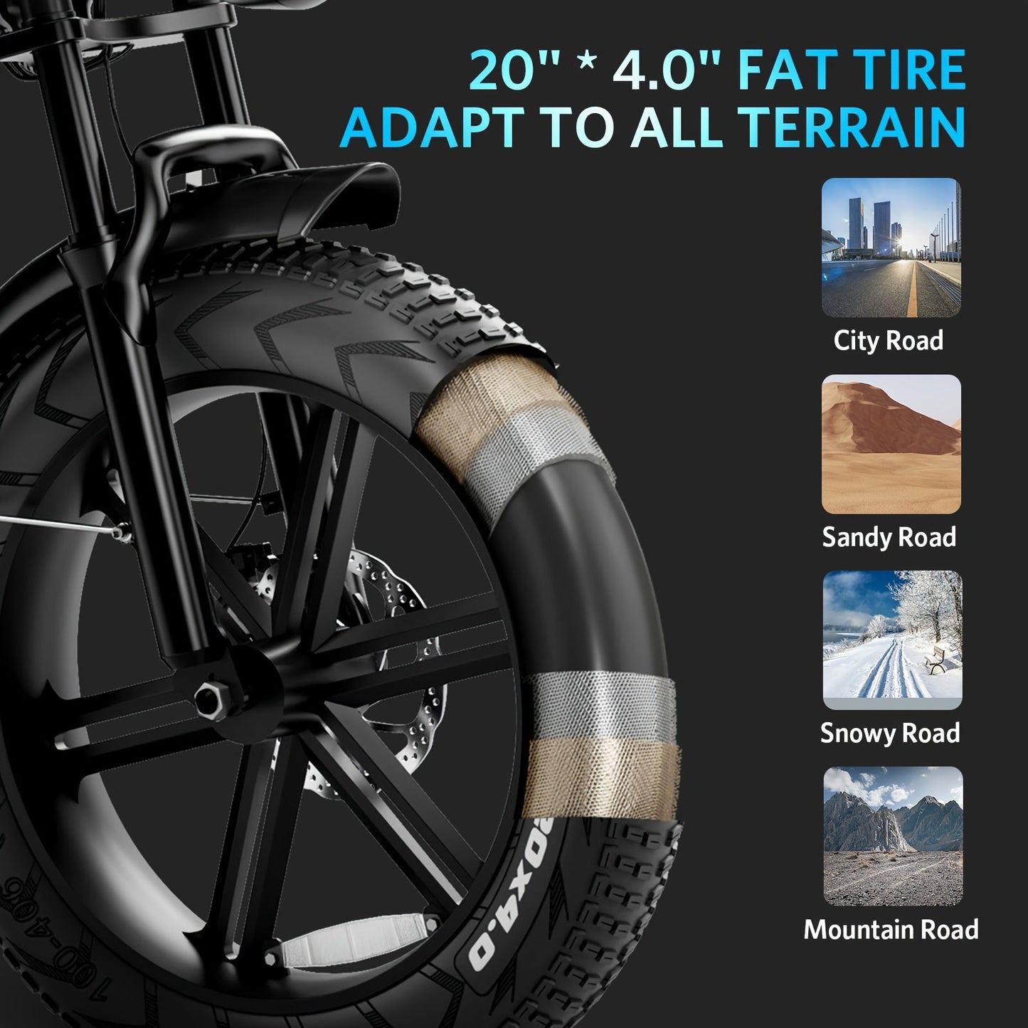 1 - Pedal /Electric Bike - Heavy - Duty All - Terrain 20" Tire Electric Mountain Bike with 740W Motor, 48V 15Ah Removable Battery, 7 - Speed Gear System, Front/Rear Disc Brakes, Global Voltage 100 - 240V, Global Plug Compatibility, All - Walmarkettt.com