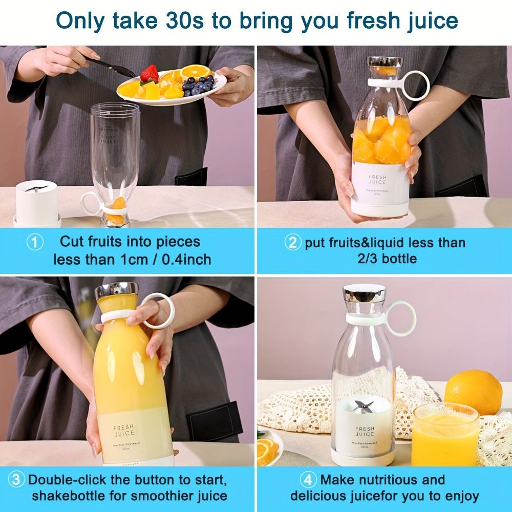 11.83oz Portable Electric Wireless Mini Fruit Blender Juicer - Perfect for On - the - Go! - Walmarkettt.com