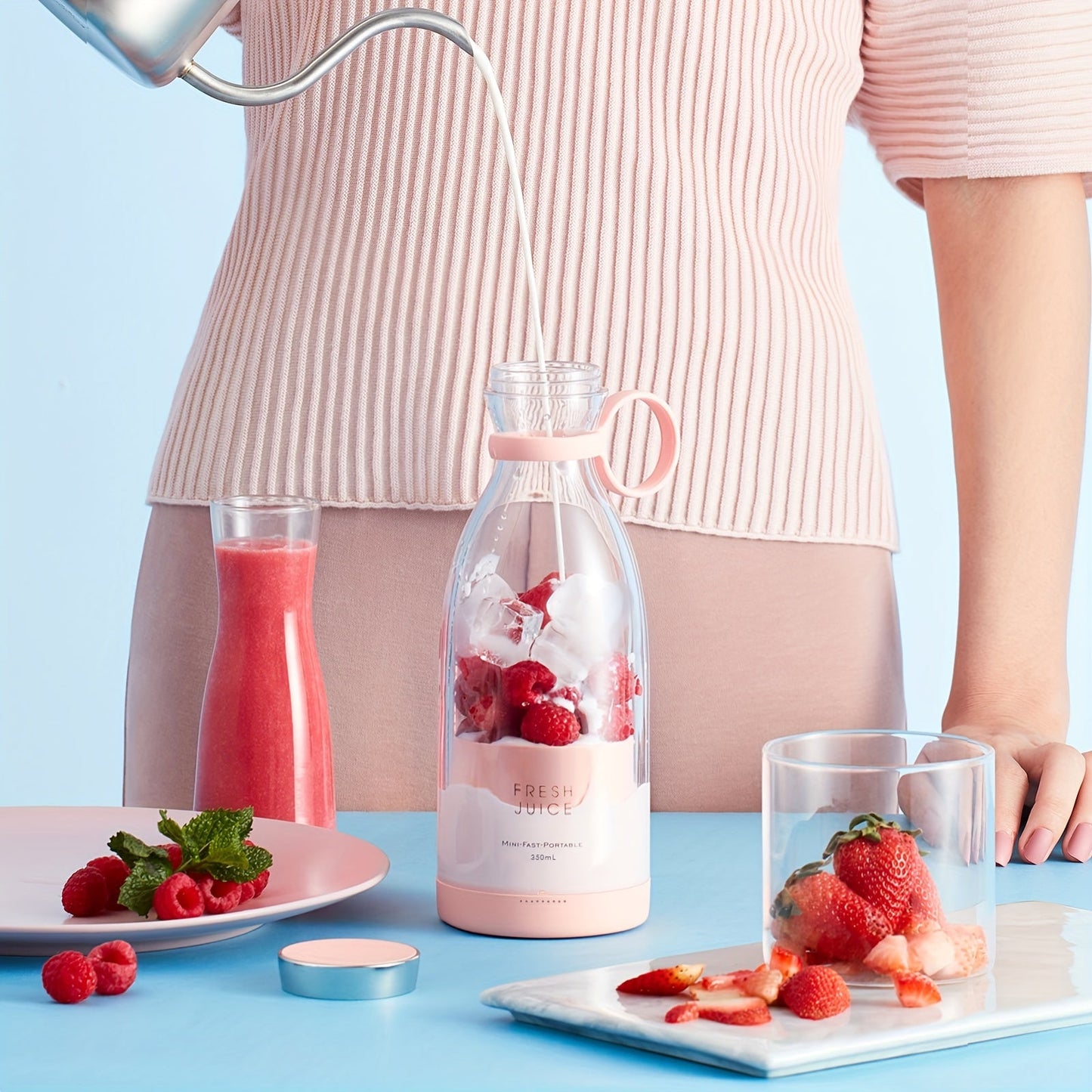 11.83oz Portable Electric Wireless Mini Fruit Blender Juicer - Perfect for On - the - Go! - Walmarkettt.com