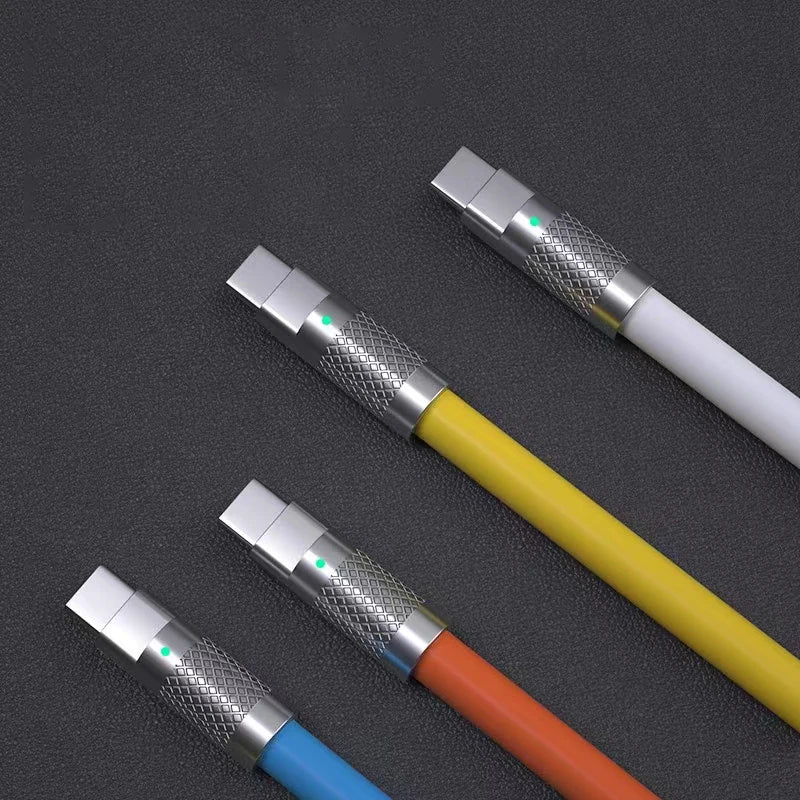 120w 6a Super Fast Charge PD Type C Liquid Silicone Cable Quick Charge 1M 2M Usb Cable Usb C to C Charger Cable - Walmarkettt.com