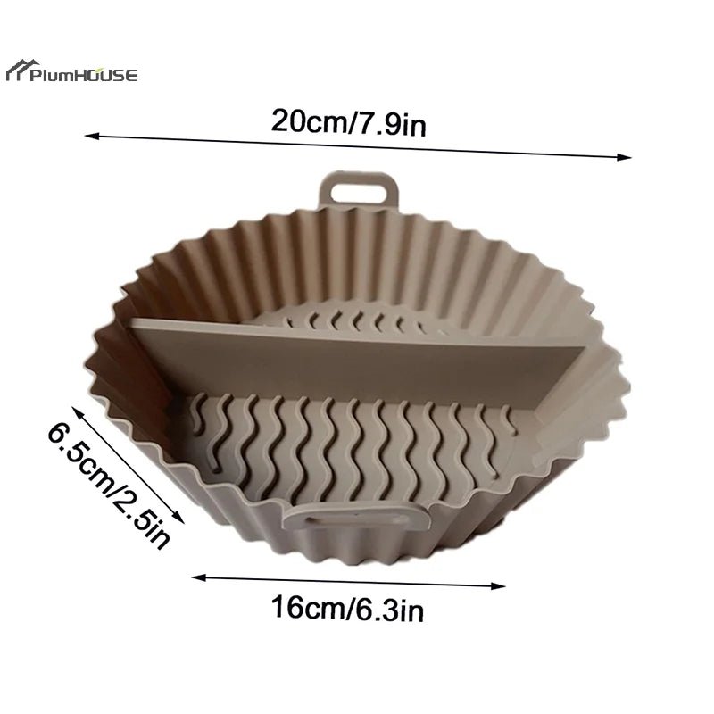 1Pcs Silicone Air Fryer Oven Baking Tray Pizza Fried Chicken Basket Pad Air - fryer Pot Food Plate Reusable Airfryer Pan Liner - Walmarkettt.com
