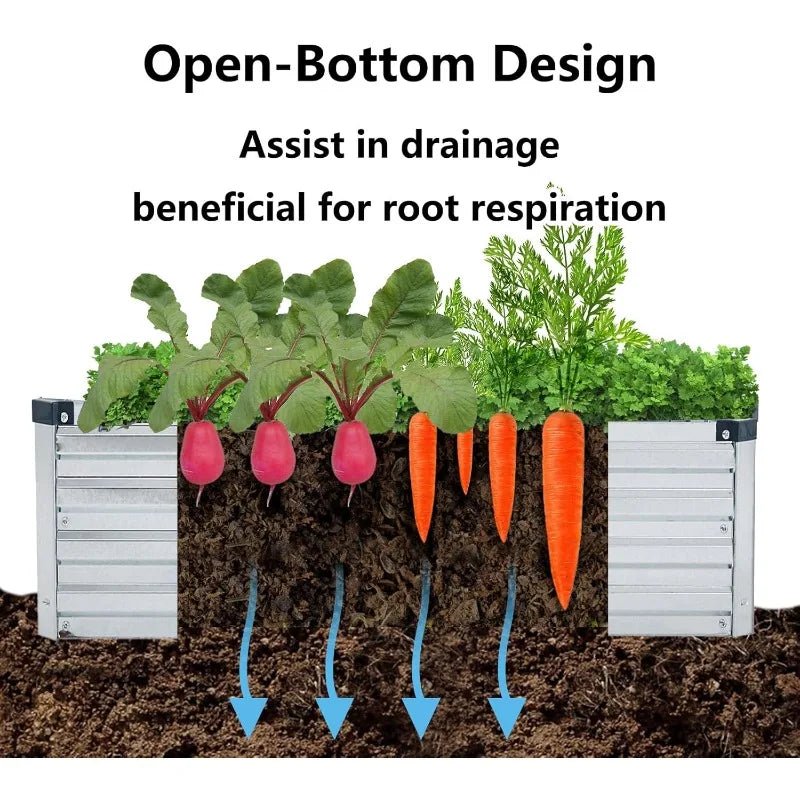 2 Pack 6x3x1FT Galvanized Raised Garden Beds Kit Outdoor Metal Gardening Planter Box For Vegetable Elevated Flower Herbs - Walmarkettt.com