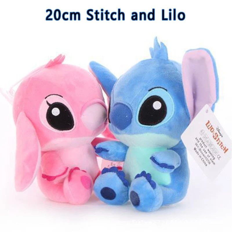 20 - 60cm Giant Size Lilo & Stitch Couple Models Cartoon Stuffed Plush Anime Plushs Toys Pendant Toy Pillow Kids Birthday Gift - Walmarkettt.com