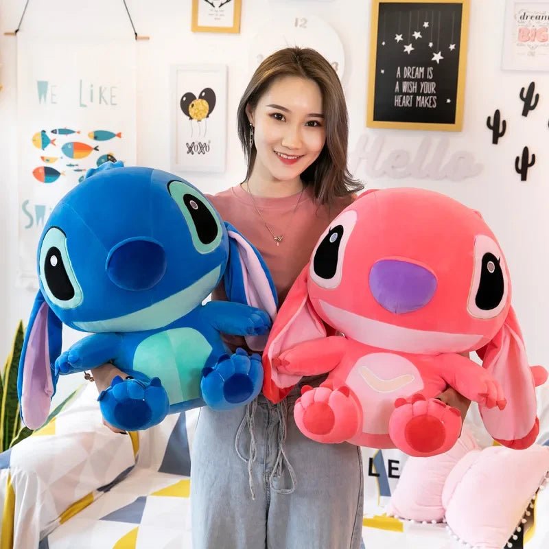 20 - 60cm Giant Size Lilo & Stitch Couple Models Cartoon Stuffed Plush Anime Plushs Toys Pendant Toy Pillow Kids Birthday Gift - Walmarkettt.com