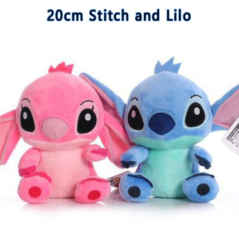 20 - 60cm Giant Size Lilo & Stitch Couple Models Cartoon Stuffed Plush Anime Plushs Toys Pendant Toy Pillow Kids Birthday Gift - Walmarkettt.com