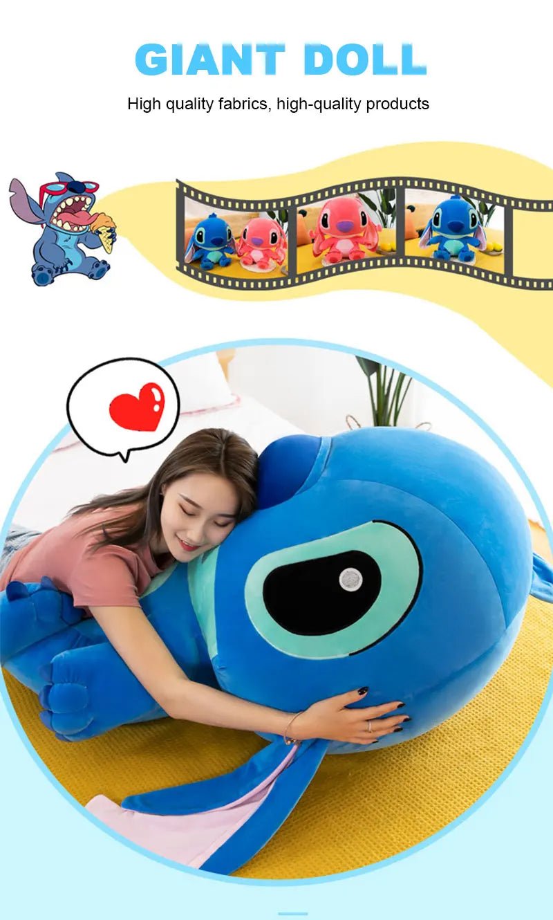 20 - 60cm Giant Size Lilo & Stitch Couple Models Cartoon Stuffed Plush Anime Plushs Toys Pendant Toy Pillow Kids Birthday Gift - Walmarkettt.com