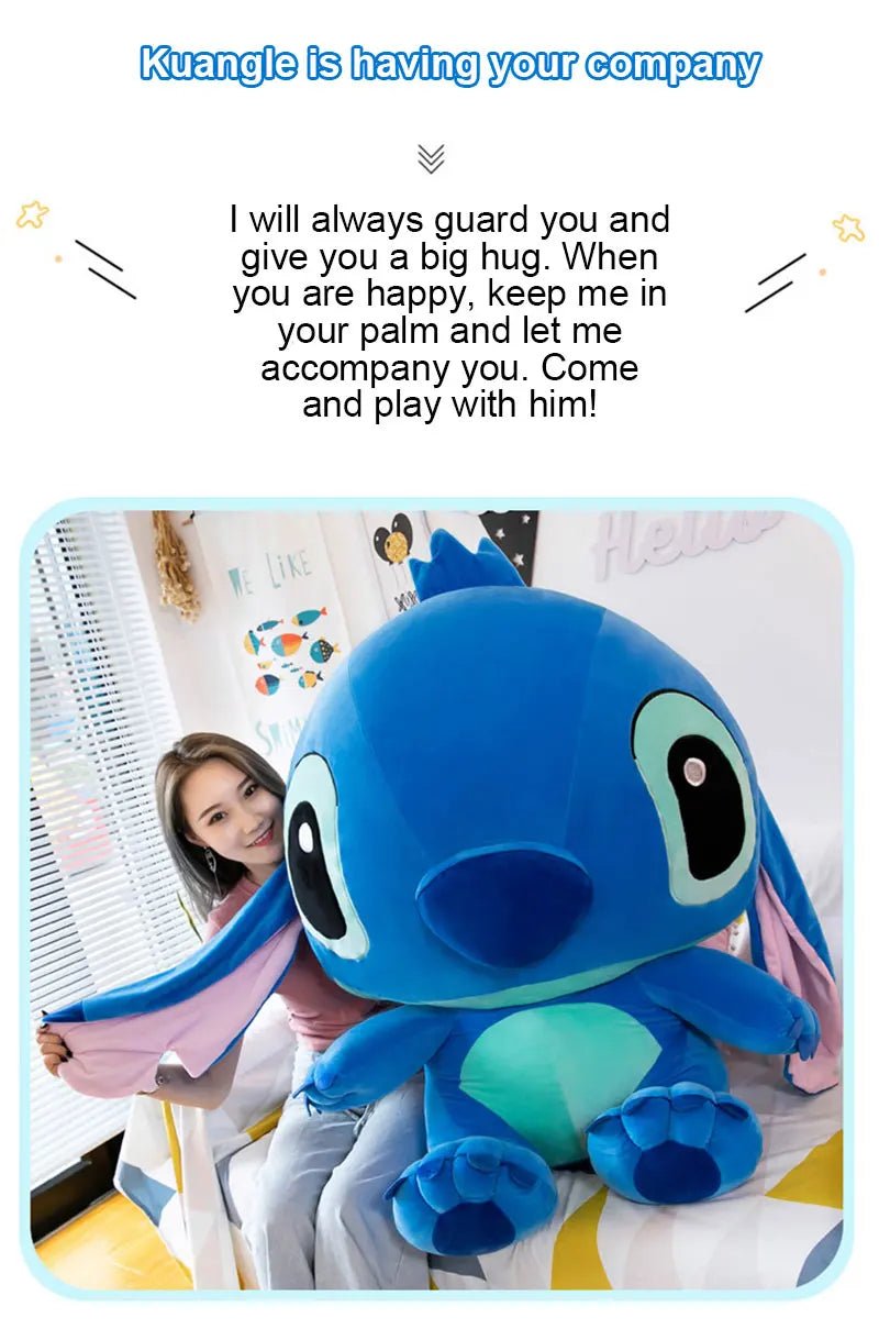 20 - 60cm Giant Size Lilo & Stitch Couple Models Cartoon Stuffed Plush Anime Plushs Toys Pendant Toy Pillow Kids Birthday Gift - Walmarkettt.com