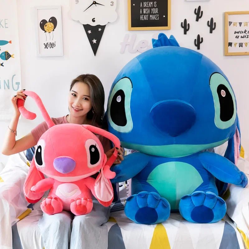 20 - 60cm Giant Size Lilo & Stitch Couple Models Cartoon Stuffed Plush Anime Plushs Toys Pendant Toy Pillow Kids Birthday Gift - Walmarkettt.com