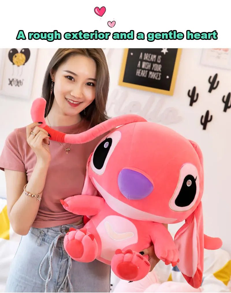 20 - 60cm Giant Size Lilo & Stitch Couple Models Cartoon Stuffed Plush Anime Plushs Toys Pendant Toy Pillow Kids Birthday Gift - Walmarkettt.com