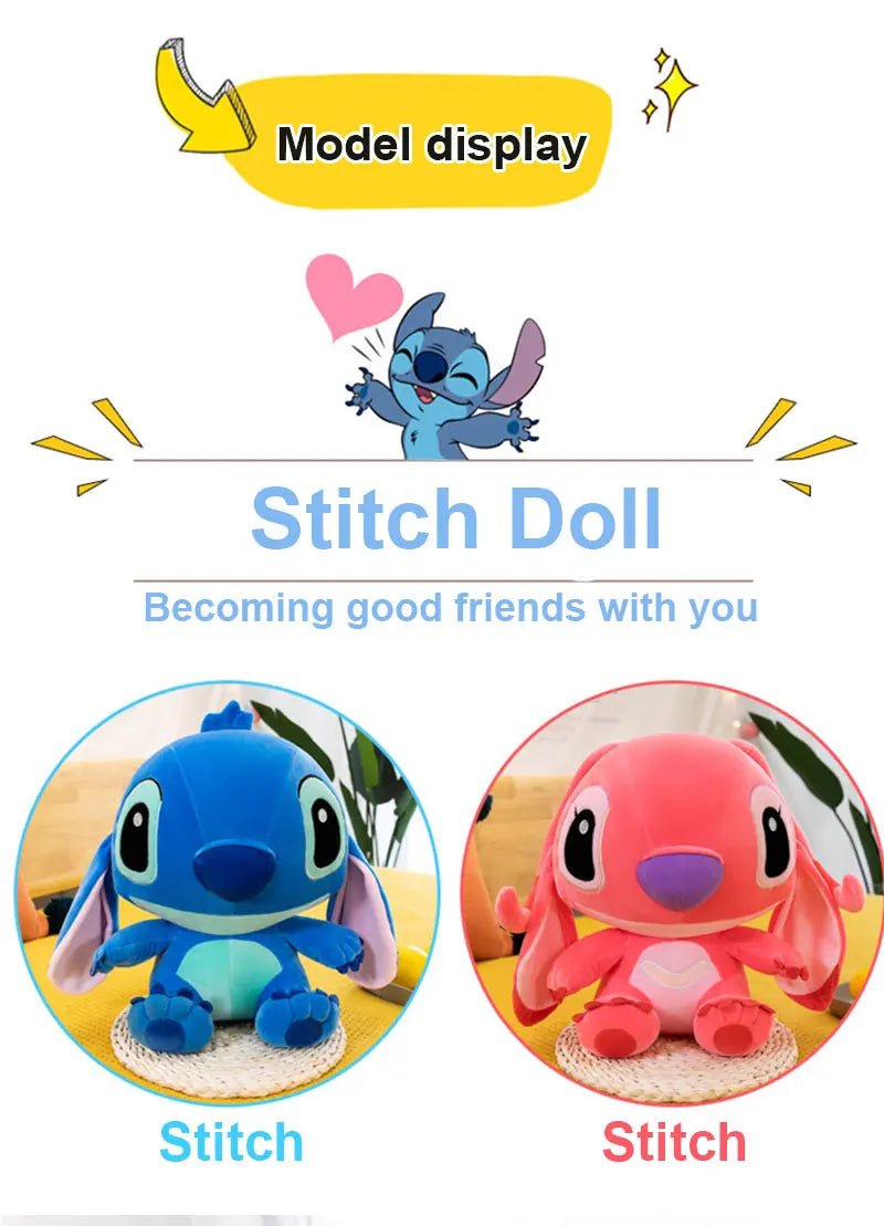 20 - 60cm Giant Size Lilo & Stitch Couple Models Cartoon Stuffed Plush Anime Plushs Toys Pendant Toy Pillow Kids Birthday Gift - Walmarkettt.com