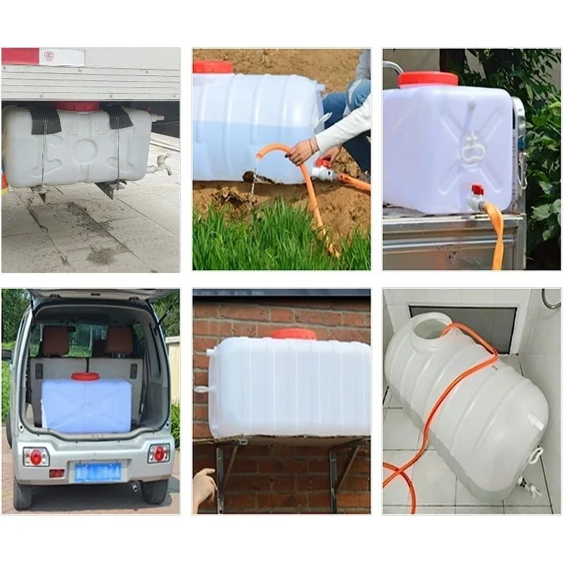 20 Gallon Portable Water Tank With Spigot&Hose, Water Storage Container For Camping, RV, Truck, Emergency Preparedness - Walmarkettt.com
