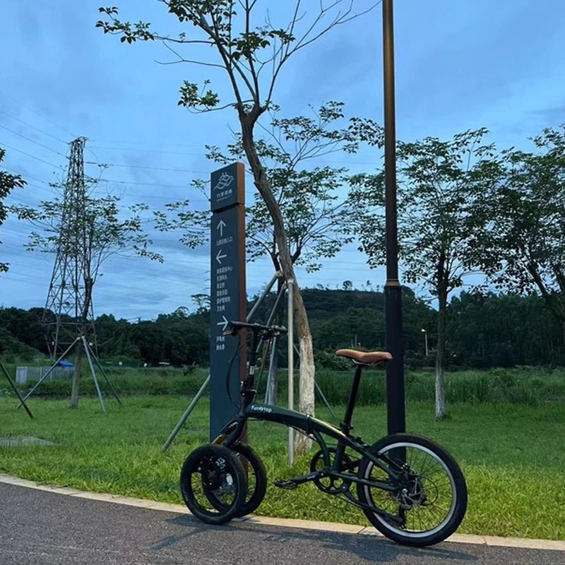 20/16 - inch Dual - Front - Wheel Folding Bike / Inverted Tricycle / Urban Commuter Leisure Bike - Walmarkettt.com