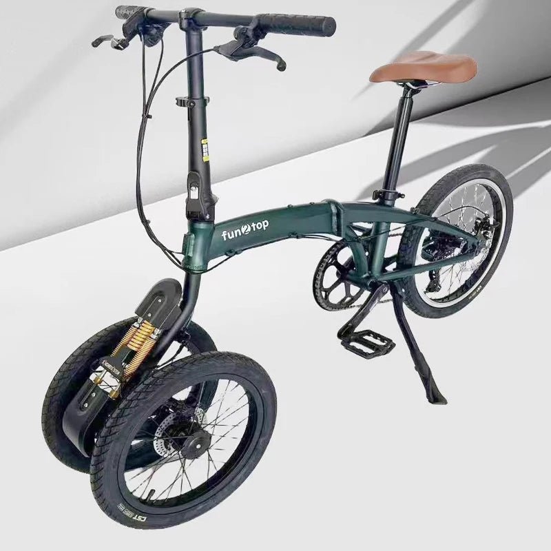 20/16 - inch Dual - Front - Wheel Folding Bike / Inverted Tricycle / Urban Commuter Leisure Bike - Walmarkettt.com