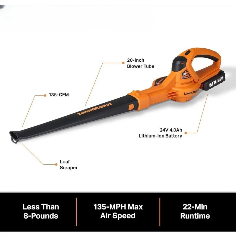 24VMWBL 24V Max 13 - inch Cordless Lawn Mower And Cordless Leaf Blower Combo With 2x4.0Ah Batteries And Charger - Walmarkettt.com