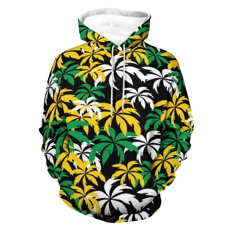 3D Printed Jamaica Flag Hoodie For Men Cool Streetwear Long Sleeves Hooded Sweatshirt Drawstring Spring Pullover Autumn Coat - Walmarkettt.com