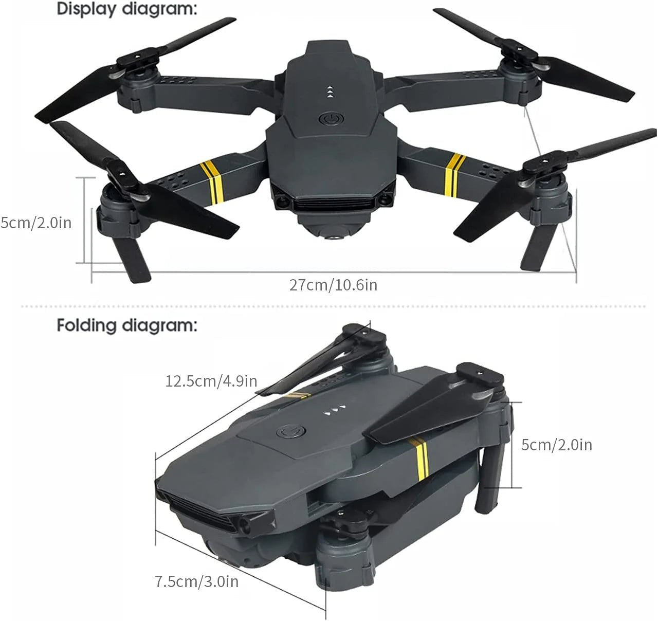 4K HD Dual Camera RC FPV WiFi Portable Wide Angle Foldable Quadcopter Drone - Walmarkettt.com