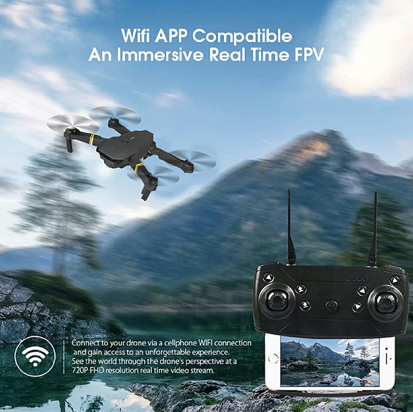 4K HD Dual Camera RC FPV WiFi Portable Wide Angle Foldable Quadcopter Drone - Walmarkettt.com