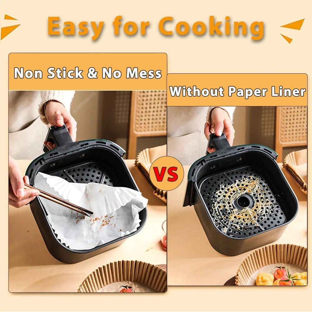 50/100Pcs Air Fryer Disposable Paper Non - Stick Airfryer Baking Papers Round Air - Fryer Paper Liners Paper Kitchen Accessories - Walmarkettt.com