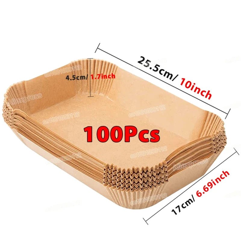 50/100Pcs Air Fryer Disposable Paper Non - Stick Airfryer Baking Papers Round Air - Fryer Paper Liners Paper Kitchen Accessories - Walmarkettt.com