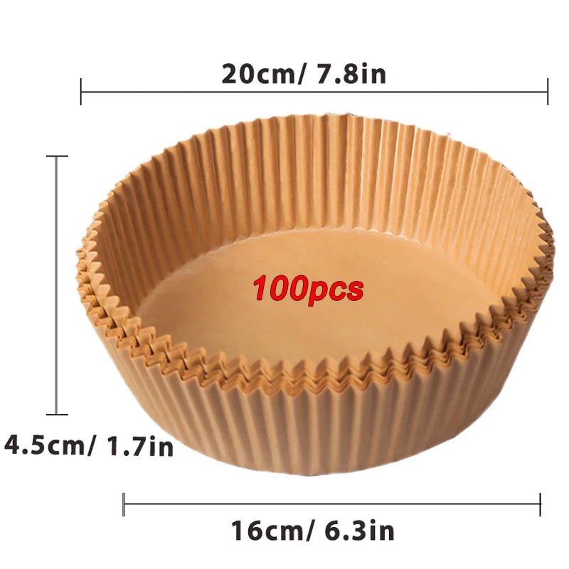 50/100Pcs Air Fryer Disposable Paper Non - Stick Airfryer Baking Papers Round Air - Fryer Paper Liners Paper Kitchen Accessories - Walmarkettt.com