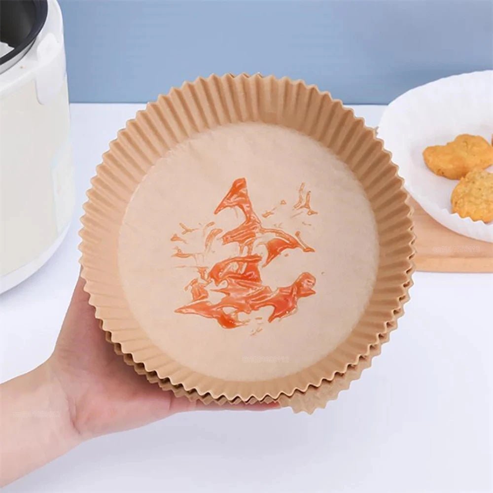 50/100Pcs Air Fryer Disposable Paper Non - Stick Airfryer Baking Papers Round Air - Fryer Paper Liners Paper Kitchen Accessories - Walmarkettt.com
