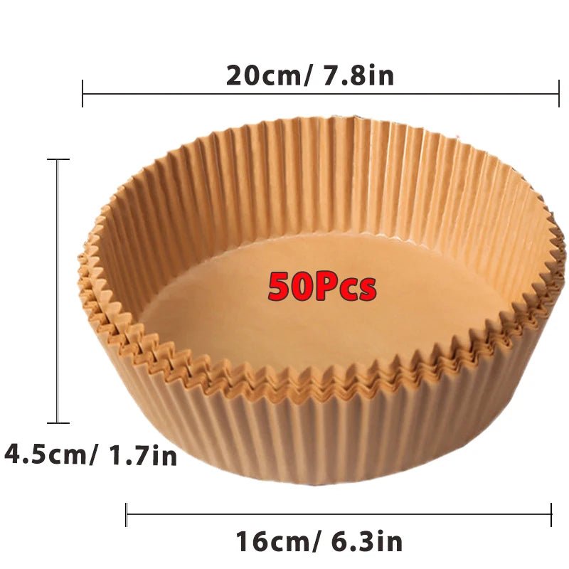 50/100Pcs Air Fryer Disposable Paper Non - Stick Airfryer Baking Papers Round Air - Fryer Paper Liners Paper Kitchen Accessories - Walmarkettt.com