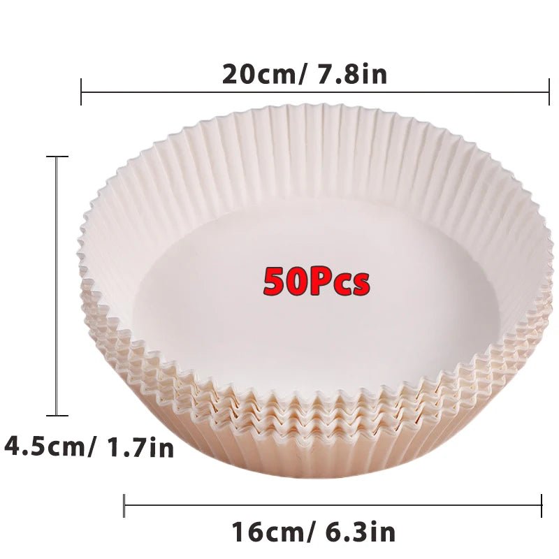 50/100Pcs Air Fryer Disposable Paper Non - Stick Airfryer Baking Papers Round Air - Fryer Paper Liners Paper Kitchen Accessories - Walmarkettt.com