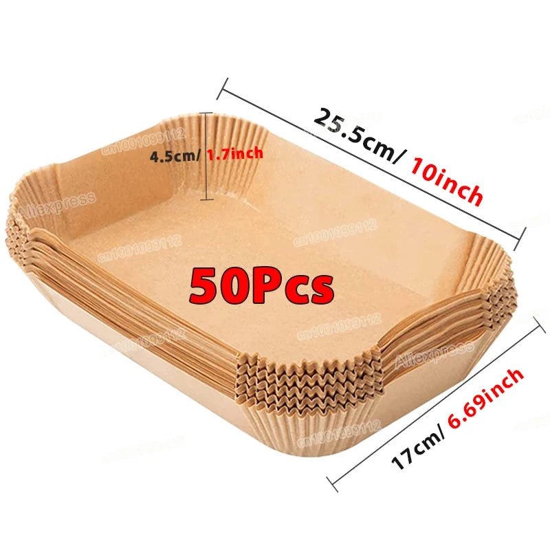 50/100Pcs Air Fryer Disposable Paper Non - Stick Airfryer Baking Papers Round Air - Fryer Paper Liners Paper Kitchen Accessories - Walmarkettt.com
