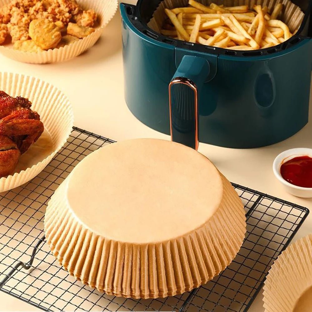 50/100Pcs Air Fryer Disposable Paper Non - Stick Airfryer Baking Papers Round Air - Fryer Paper Liners Paper Kitchen Accessories - Walmarkettt.com