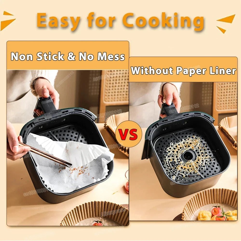 50/100Pcs Air Fryer Disposable Paper Non - Stick Airfryer Baking Papers Round Air - Fryer Paper Liners Paper Kitchen Accessories - Walmarkettt.com