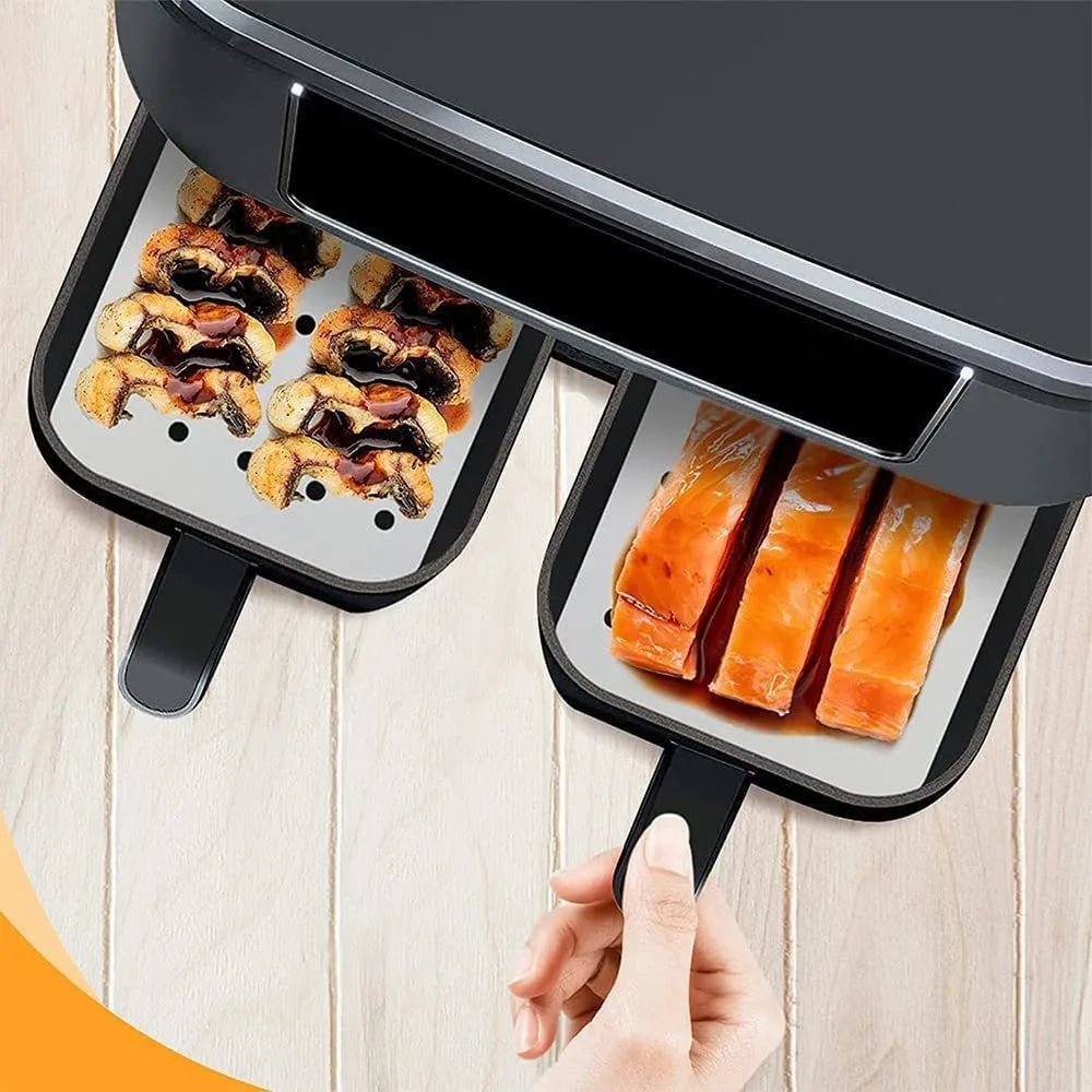 50pcs High - Temperature Resistant PTFE Air Fryer Mat, Thickened Food - Grade Non - Stick Air Fryer Mat, Air Fryer Paper Baking Mat - Walmarkettt.com