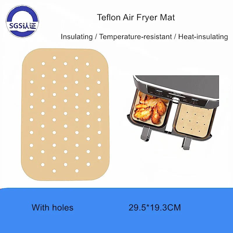 50pcs High - Temperature Resistant PTFE Air Fryer Mat, Thickened Food - Grade Non - Stick Air Fryer Mat, Air Fryer Paper Baking Mat - Walmarkettt.com