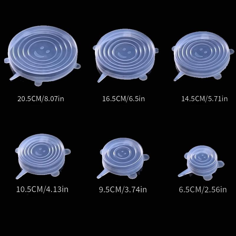 6pcs Silicone Elastic Lids, Reusable Durable Food Storage Covers, Suitable for Bowls, 6 Different Sizes to Fit Most Containers, Dishwasher and Fridge Safe, Container Covers, Meal Prep Storage, Flexible Design, Snug Fit, Foodg - Walmarkettt.com