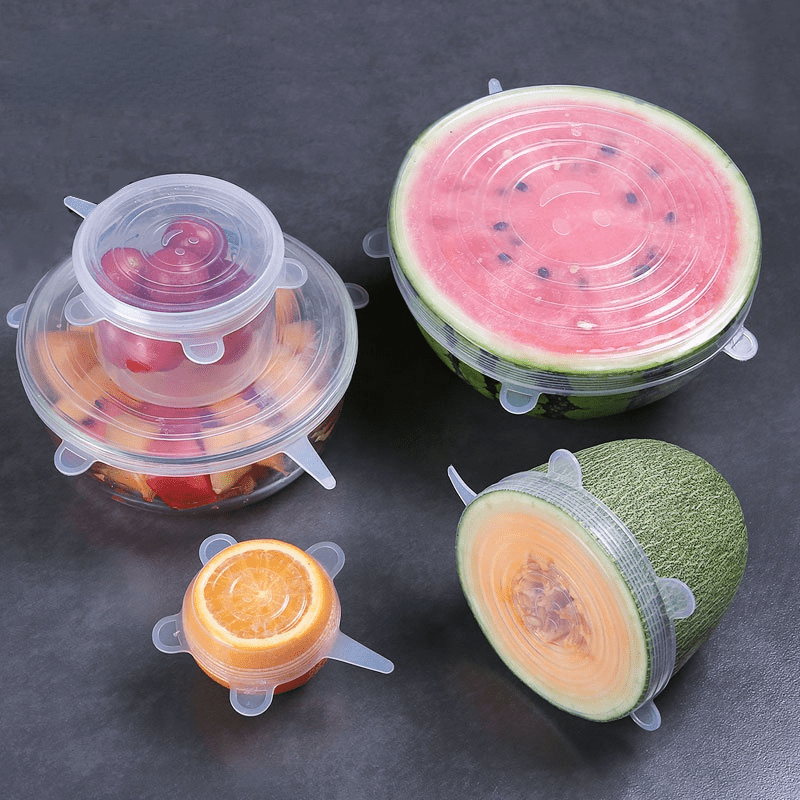 6pcs Silicone Elastic Lids, Reusable Durable Food Storage Covers, Suitable for Bowls, 6 Different Sizes to Fit Most Containers, Dishwasher and Fridge Safe, Container Covers, Meal Prep Storage, Flexible Design, Snug Fit, Foodg - Walmarkettt.com