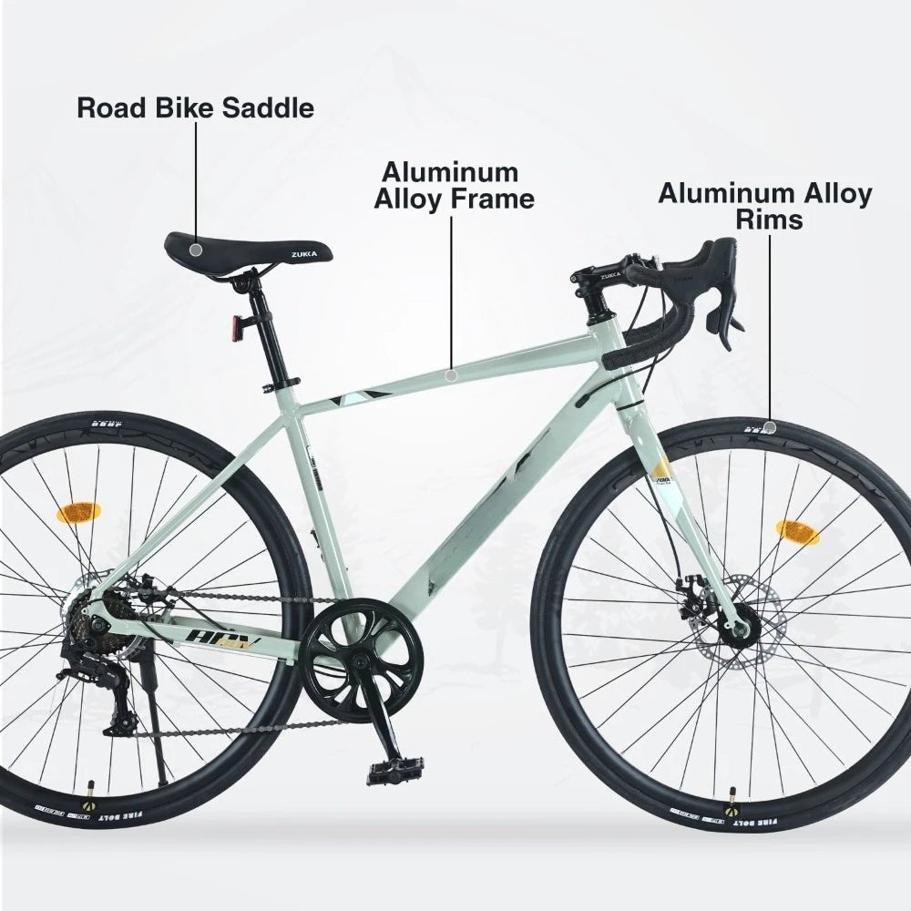 700c 7 Speed, Aluminum Frame Bike, City Commuter Bicycle,Green - Walmarkettt.com
