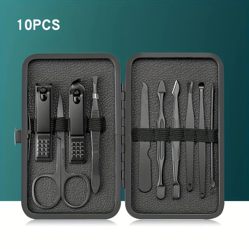 7/10/12/18/20/24PCS Set Professional Manicure Set Kits Stainless Steel Fingernail Toenail Clippers Set with Leather Portable - Walmarkettt.com