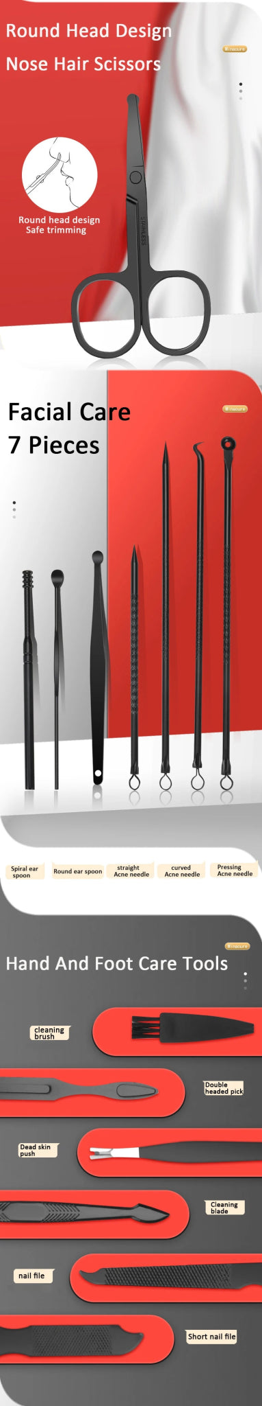 7/10/12/18/20/24PCS Set Professional Manicure Set Kits Stainless Steel Fingernail Toenail Clippers Set with Leather Portable - Walmarkettt.com