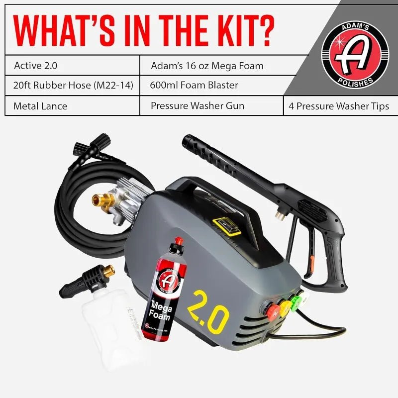 Active Pressure Washer 2.0 & Mega Foam Car Soap (5 Item) Powerful, Lightweight, Portable Electric Pressure Washer Sprayer - Walmarkettt.com