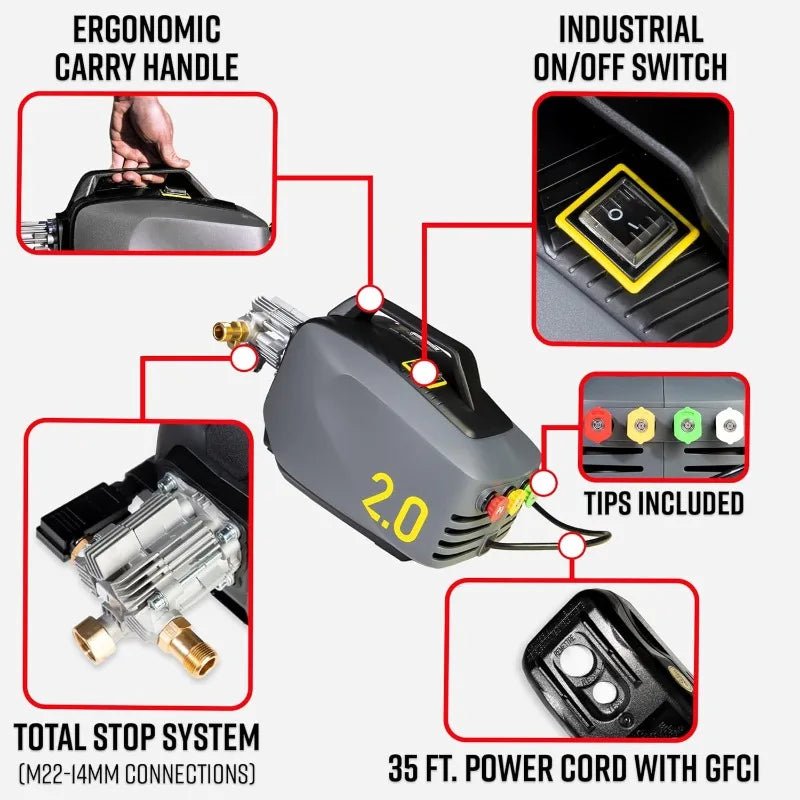 Active Pressure Washer 2.0 & Mega Foam Car Soap (5 Item) Powerful, Lightweight, Portable Electric Pressure Washer Sprayer - Walmarkettt.com