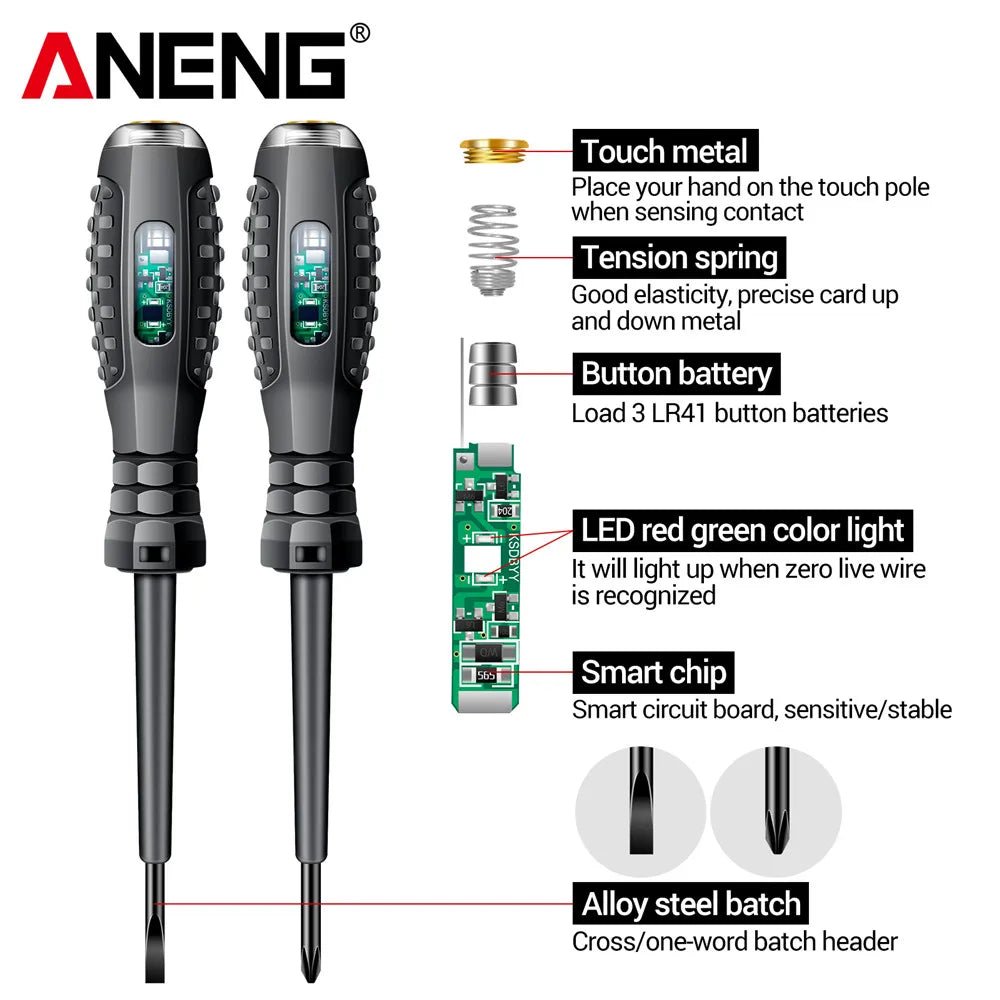 ANENG B05 Word/cross Strong Torque Highlight Screwdriver Meter Sensor Tester Pen Zero Live Detector with Indicator Electric Tool - Walmarkettt.com