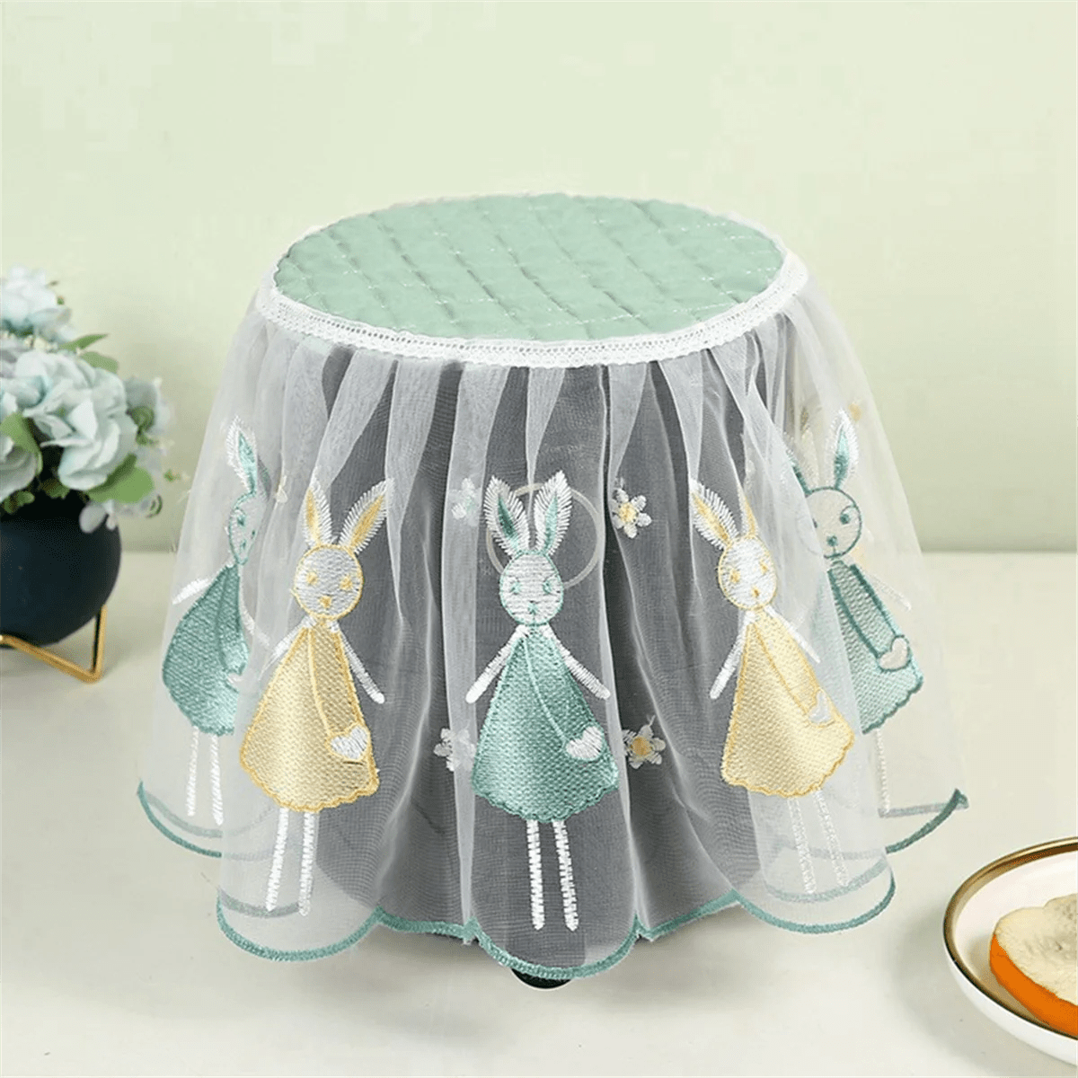 AWEC 2pcs Oil - Proof Air Fryer Dust Cover Cartoon Lace Fabric 25x25x25cm Blue - Swan - Walmarkettt.com