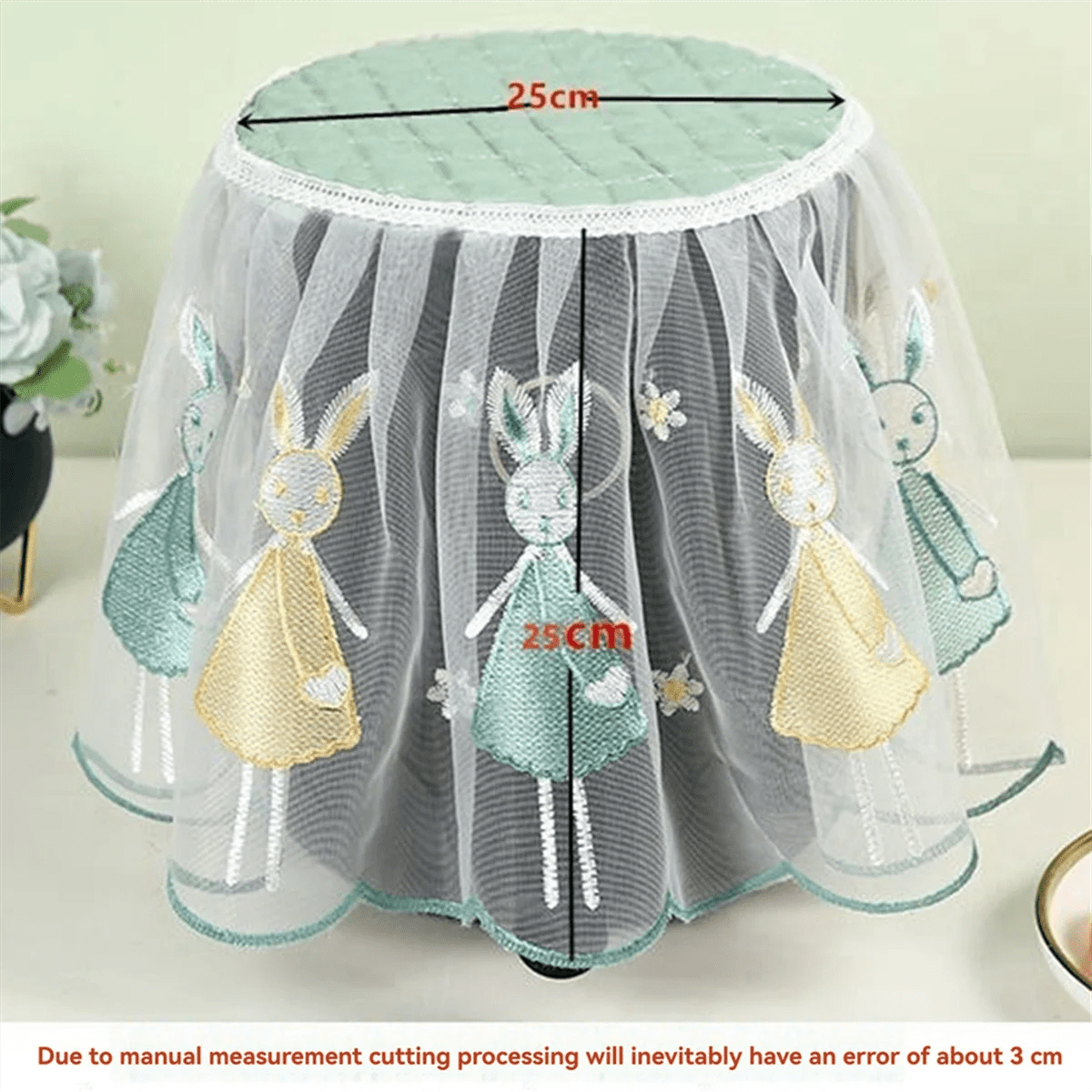 AWEC 2pcs Oil - Proof Air Fryer Dust Cover Cartoon Lace Fabric 25x25x25cm Blue - Swan - Walmarkettt.com