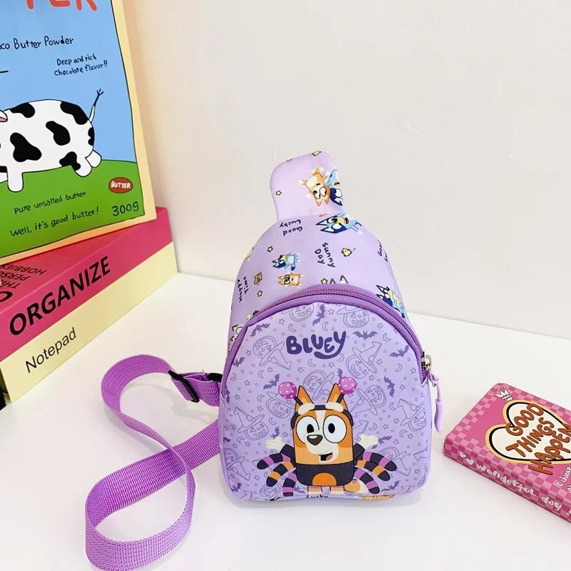 Bingo Friends Children's Bag Cute Bluey Family kids Chest Bag Kindergarten Cartoon Light Crossbody Bag Halloween Christmas gift - Walmarkettt.com