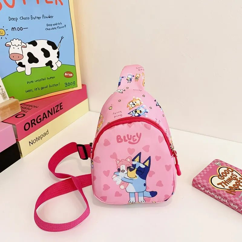 Bingo Friends Children's Bag Cute Bluey Family kids Chest Bag Kindergarten Cartoon Light Crossbody Bag Halloween Christmas gift - Walmarkettt.com
