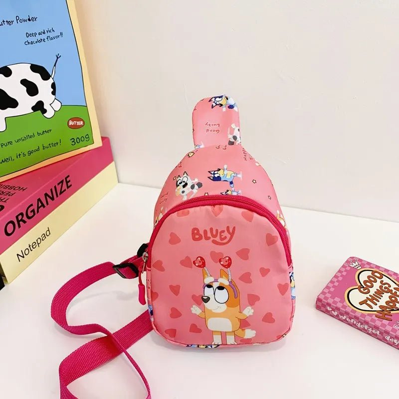 Bingo Friends Children's Bag Cute Bluey Family kids Chest Bag Kindergarten Cartoon Light Crossbody Bag Halloween Christmas gift - Walmarkettt.com