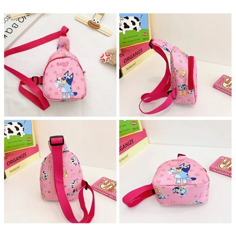 Bingo Friends Children's Bag Cute Bluey Family kids Chest Bag Kindergarten Cartoon Light Crossbody Bag Halloween Christmas gift - Walmarkettt.com