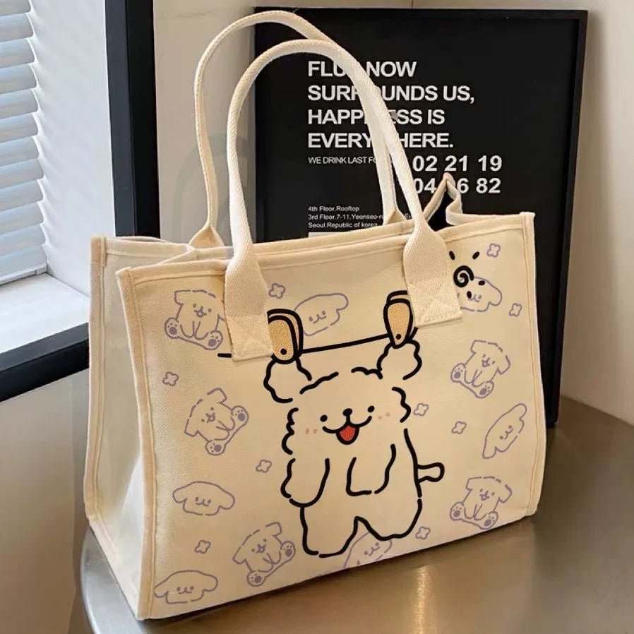 Canvas Bag Female Ins Mori All - Match Shoulder Bag Large Capacity Book Holding Student Class Commuter Bag Cloth Tote - Walmarkettt.com