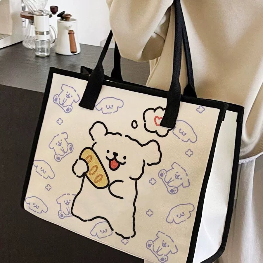 Canvas Bag Female Ins Mori All - Match Shoulder Bag Large Capacity Book Holding Student Class Commuter Bag Cloth Tote - Walmarkettt.com